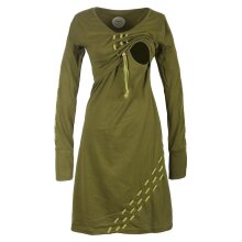 Vishes Langarm Damen Winter Stillkleid Knielang aus...