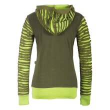 Vishes Gestreifte Damen Patchworkjacke Kapuzenjacke...