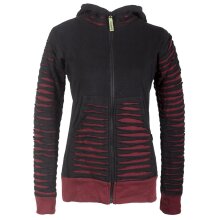 Vishes Gestreifte Damen Patchworkjacke Kapuzenjacke...