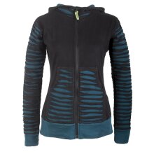 Vishes Gestreifte Damen Patchworkjacke Kapuzenjacke...