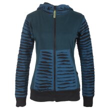 Vishes Gestreifte Damen Patchworkjacke Kapuzenjacke...