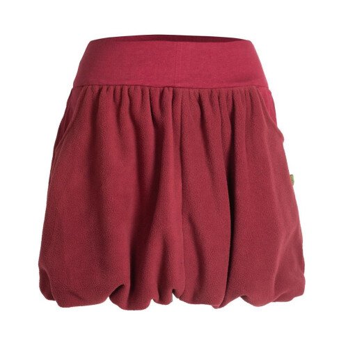 Vishes Damen kurzer einfarbiger extra warmer Ballonrock Herbstrock Winterrock Fleecerock dunkelrot 34