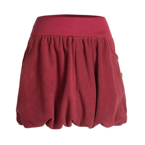 Vishes Damen kurzer einfarbiger extra warmer Ballonrock Herbstrock Winterrock Fleecerock dunkelrot 38