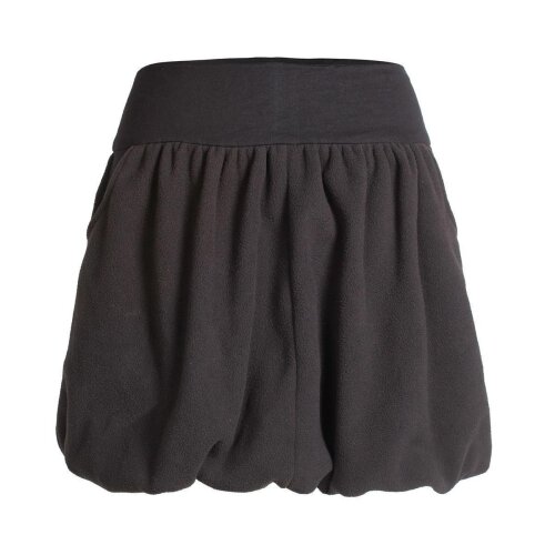 Vishes Damen kurzer einfarbiger extra warmer Ballonrock Herbstrock Winterrock Fleecerock schwarz 38