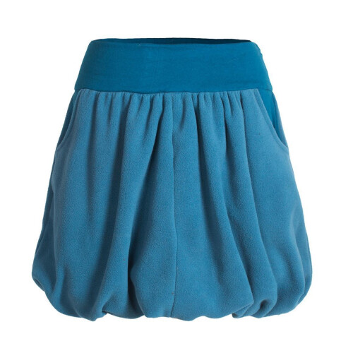 Vishes Damen kurzer einfarbiger extra warmer Ballonrock Herbstrock Winterrock Fleecerock türkis 36