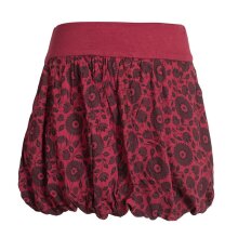 Vishes Damen Ballon-Rock mit Blumen und Taschen dunkelrot 36