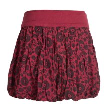 Vishes Damen Ballon-Rock mit Blumen und Taschen dunkelrot 42