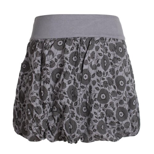 Vishes Damen Ballon-Rock mit Blumen und Taschen grau 38