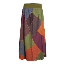 Vishes Langer Weiter Damen Patchwork-Rock - Handgewebte...