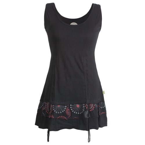 Vishes - Damen Lagen-Look Jersey-Tunika Shirt aus Baumwolle zum Raffen schwarz 36