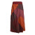 Vishes Langer Weiter Damen Patchwork-Rock - Handgewebte Baumwolle - Leinen-Optik dunkelrot 44