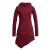 Vishes Asymmetrisches Langarm Winter-Kleid Kapuzen-Kleid Hoodie aus Recycling Fleece dunkelrot 42