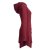 Vishes Asymmetrisches Langarm Winter-Kleid Kapuzen-Kleid Hoodie aus Recycling Fleece dunkelrot 44