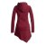 Vishes Asymmetrisches Langarm Winter-Kleid Kapuzen-Kleid Hoodie aus Recycling Fleece dunkelrot 46