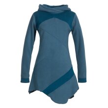 Vishes Asymmetrisches Patchwork Langarm Damen Winterkleid...