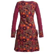 Vishes - Bedrucktes Langarm Damen Blumenkleid Baumwolle...