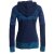 Vishes Damen Hoodie Kapuzenjacke Baumwolle Gestreift Mandala Cutwork Patchwork dunkelblau 46