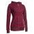 Vishes Damen Hoodie Kapuzenjacke Baumwolle Gestreift Mandala Cutwork Patchwork dunkelrot 50