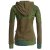 Vishes Damen Hoodie Kapuzenjacke Baumwolle Gestreift Mandala Cutwork Patchwork olive 36