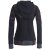 Vishes Damen Hoodie Kapuzenjacke Baumwolle Gestreift Mandala Cutwork Patchwork schwarz 48