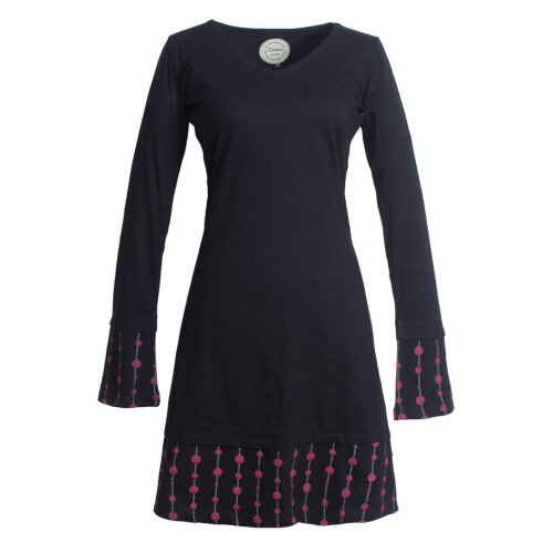 Vishes Langarm Damen Freizeit Jerseykleid Strickkleid Sweatshirtkleid Baumwolle schwarz 46