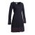 Vishes Langarm Damen Freizeit Jerseykleid Strickkleid Sweatshirtkleid Baumwolle schwarz 46