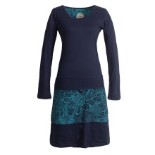 Vishes Damen Lagenlook Langarm Baumwollkleid mit...