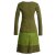 Vishes Damen Lagenlook Langarm Baumwollkleid mit Blumen-Spitze bedruckt olive 46