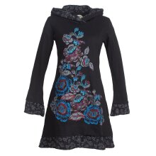 Vishes Langarm Damen Kapuzenkleid Blumenkleid Tunika...