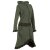 Vishes Weicher, Warmer Damen Elfen Fleecemantel mit Kapuze und Rüschen Olive 46