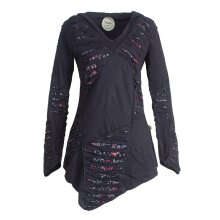 Vishes Langarm Damen Baumwoll Cutwork-Kleid Hoodie...