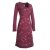 Vishes - Langarm Damen Tie-Dye Batik-Kleid Winter-Kleid Sweat-Kleid dunkelrot 36
