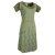 Vishes Damen Kurzarm Lagenlook Kleid Hippie Streifen Punkte Muster olive 38