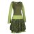 Vishes Langarm Damen Tulpen-Kleid Ballon-kleid Sweat-Kleid Baumwoll-kleid olive 36