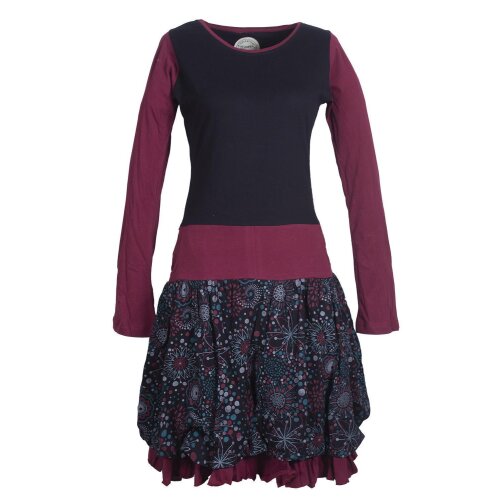 Vishes Langarm Damen Tulpen-Kleid Ballon-kleid Sweat-Kleid Baumwoll-kleid schwarz 38