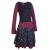 Vishes Langarm Damen Tulpen-Kleid Ballon-kleid Sweat-Kleid Baumwoll-kleid schwarz 38