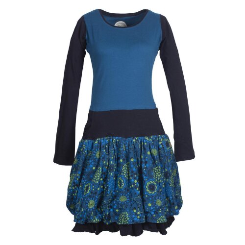 Vishes Langarm Damen Tulpen-Kleid Ballon-kleid Sweat-Kleid Baumwoll-kleid türkis 42