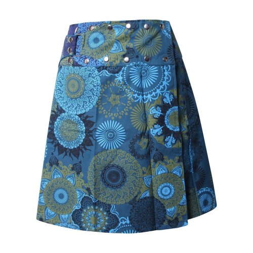 Vishes Damen A Line Wickelrock Cacheur Kurz Midi Knielang Druckknöpfe Tasche türkis 34-38