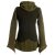Vishes Damen Pullover aus Baumwolle mit Schalkragen olive 36