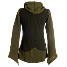 Vishes Damen Pullover aus Baumwolle mit Schalkragen olive 44