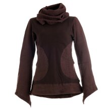 Vishes Damen Pullover aus Baumwolle mit Schalkragen braun 42
