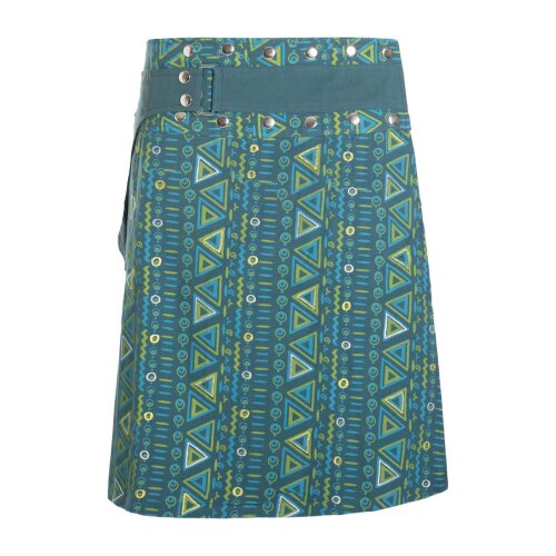 Damen Ethno Wickelrock Rock mit Druckknöpfen türkis 36-46