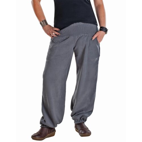 Vishes - Warme Winter Thermohose Fleecehose Haremshose aus Fleece grau