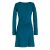 Vishes - Langarm Damen Einfarbig Biobaumwolle Jersey-Kleid Wasserfallkragen türkis 38