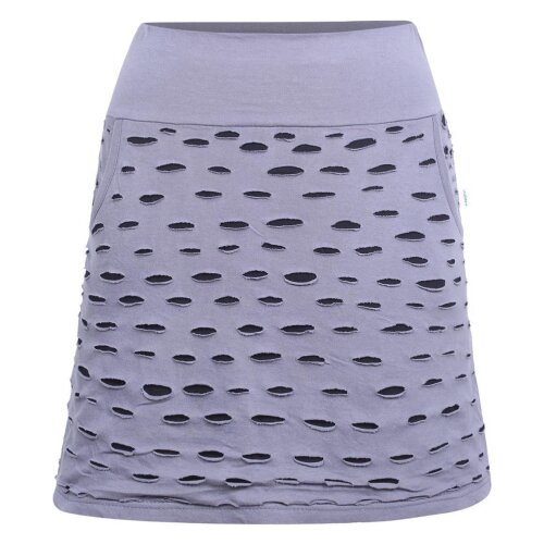 Vishes - Damen Goa Baumwollrock Rock Baumwolle Kurz Cutwork Streifen Taschen