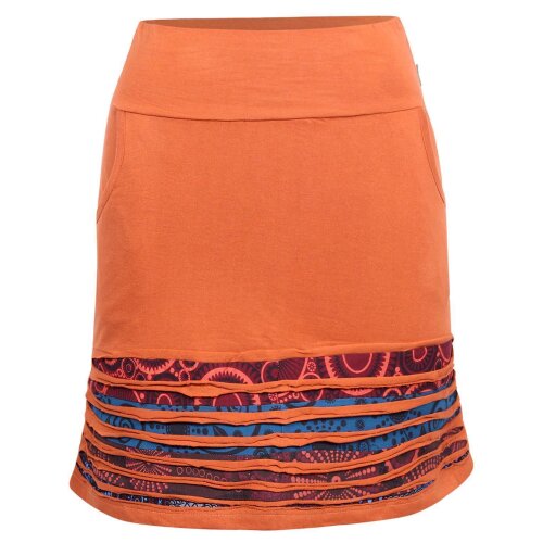 Vishes - Kurzer Damen Sommerrock Gestreift zum Überziehen orange 38