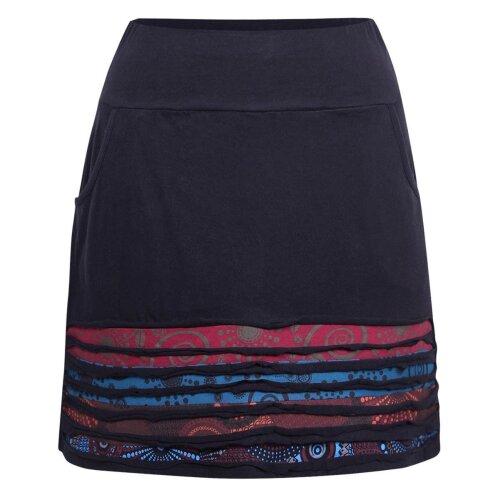 Vishes - Kurzer Damen Sommerrock Gestreift zum Überziehen schwarz 44