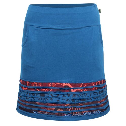 Vishes - Kurzer Damen Sommerrock Gestreift zum Überziehen türkis 48-50