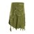 Vishes Damen Goa Elfenrock Zipfelrock Baumwollrock Rock Patchwork Seitentasche olive 42