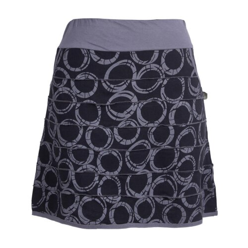 Vishes Kurzer Damen Minirock mit Taschen und Patchwork-Streifen Kreise schwarz 42